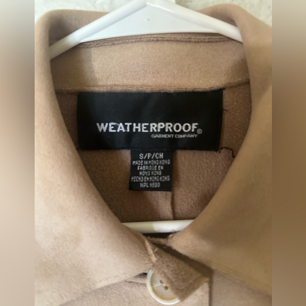 Weatherproof Tan Peacoat Jacket Suede Feel - Picture 2 of 6